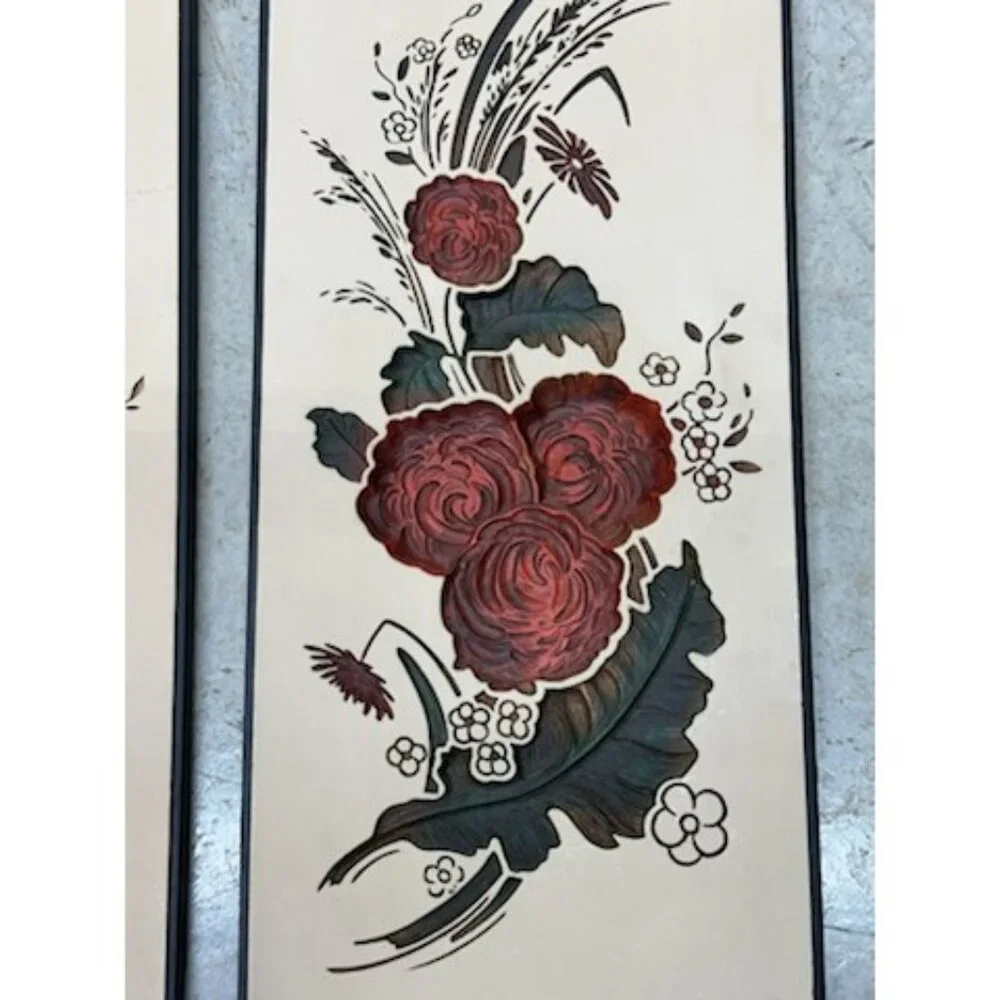 VTG Floral Wall Art Hanging Decor Set of 2 Calla‎ Lily & Rose Botanical Panels